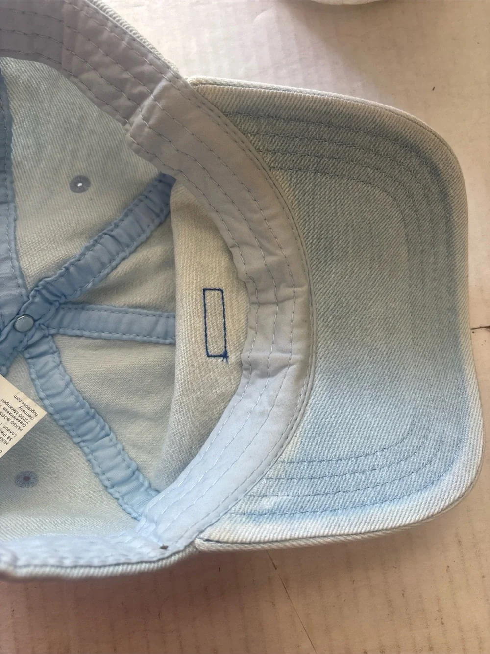 HUGO BOSS Light Blue Cotton Twill Baseball Cap with Blue Logo Patch